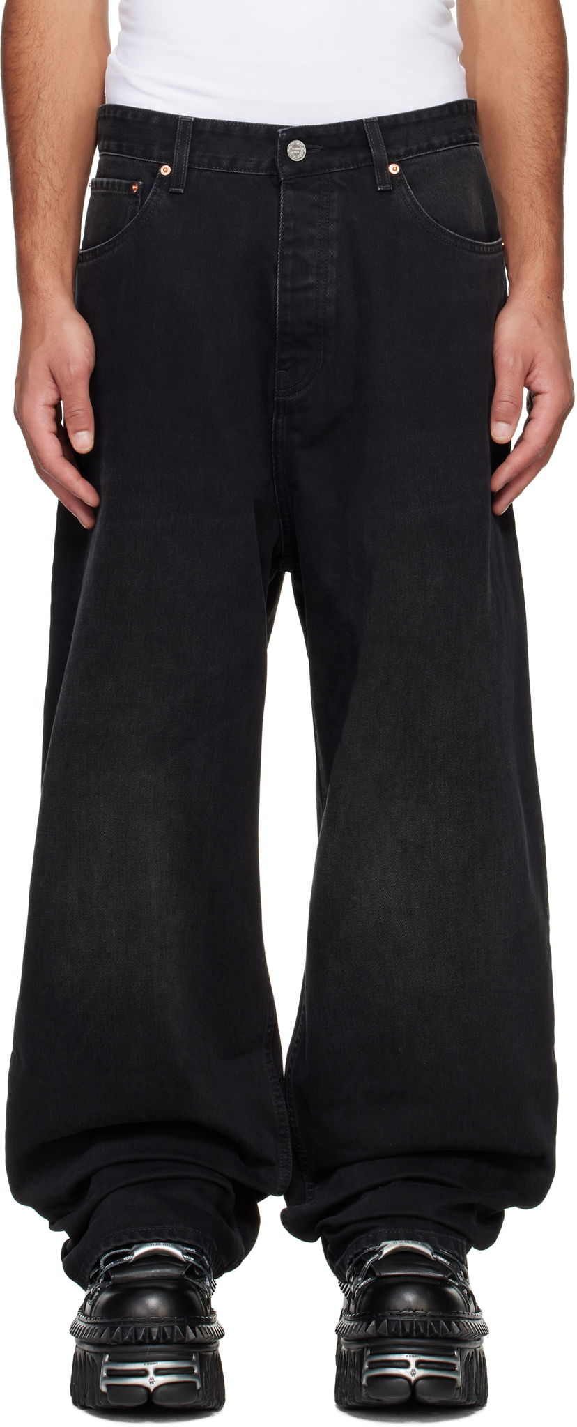 Kavbojke VETEMENTS Baggy Jeans Črna | UA66PA540B