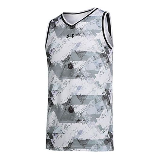 Majica brez rokavov Under Armour Printed Basketball Jersey Bela | 21500108-100
