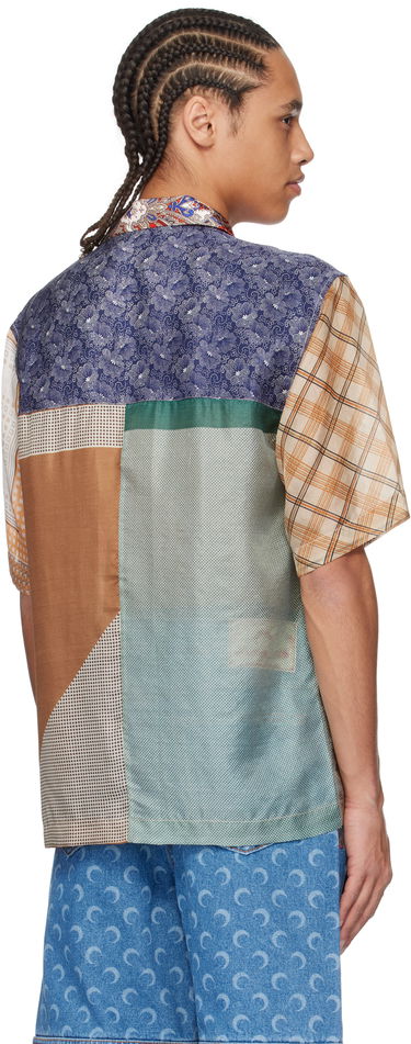 Srajce Marine Serre Marine Serre Regenerated Silk Patchwork Bowling Shirt Večbarvna | USI025A UWOV0028, 2