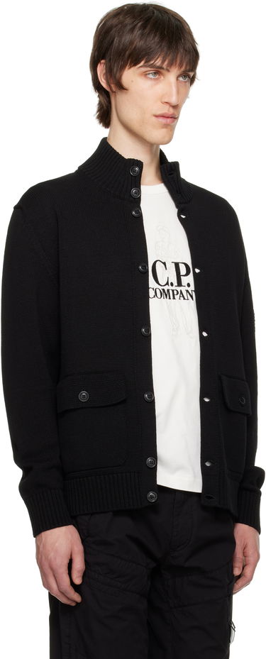 Pleteni pulover C.P. Company C.P. Company Knit Lens Cardigan Črna | 18CMKN078A-110058A, 1