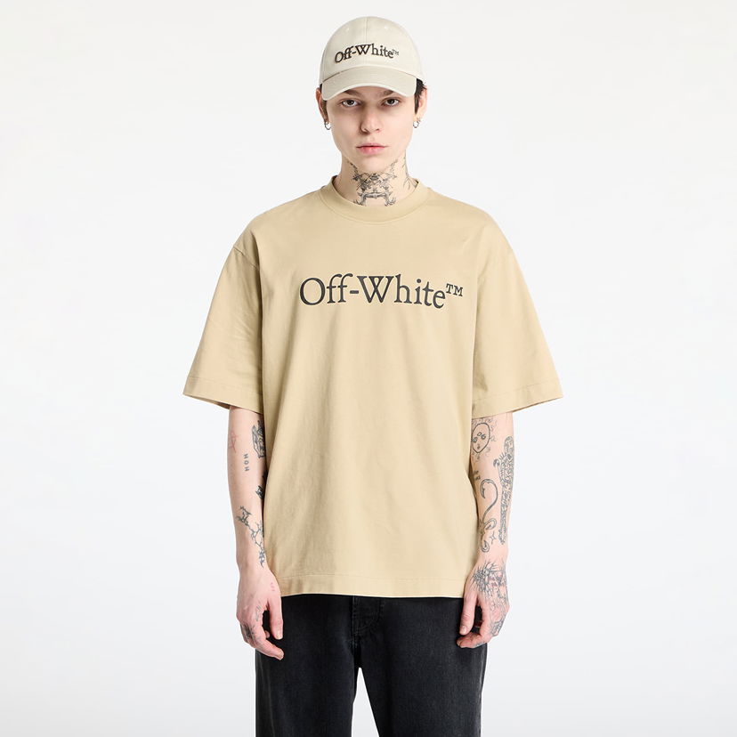 Majica Off-White Off-White Big Bookish Skate Short Sleeve T-Shirt Bež | OMAA120S25JER00K6110