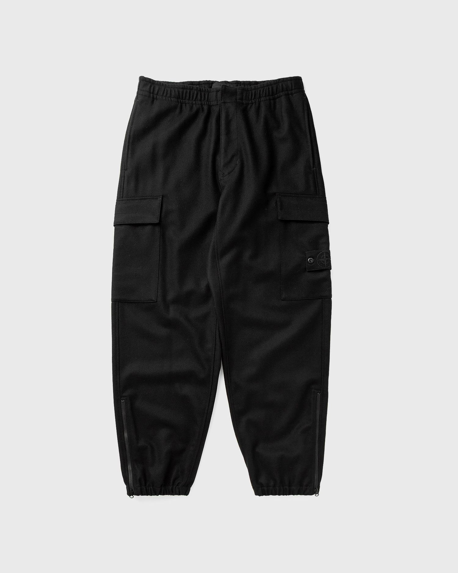 Cargo hlače Stone Island Fleece Cargo Trousers with Elastic Waist and Zipped Cuffs Črna | K2S153100021S0F24.V0029, 0