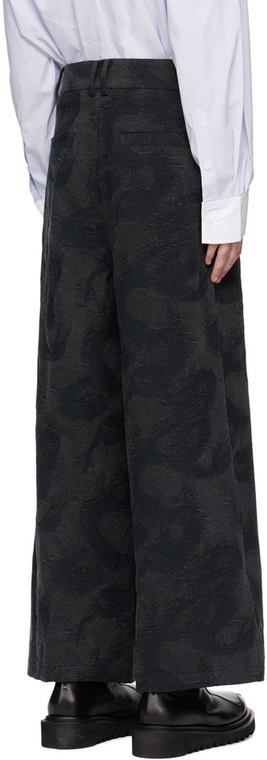 Hlače Feng Chen Wang Feng Chen Wang Dragon Print Wide-Leg Trousers Črna | FUS17TR13, 2