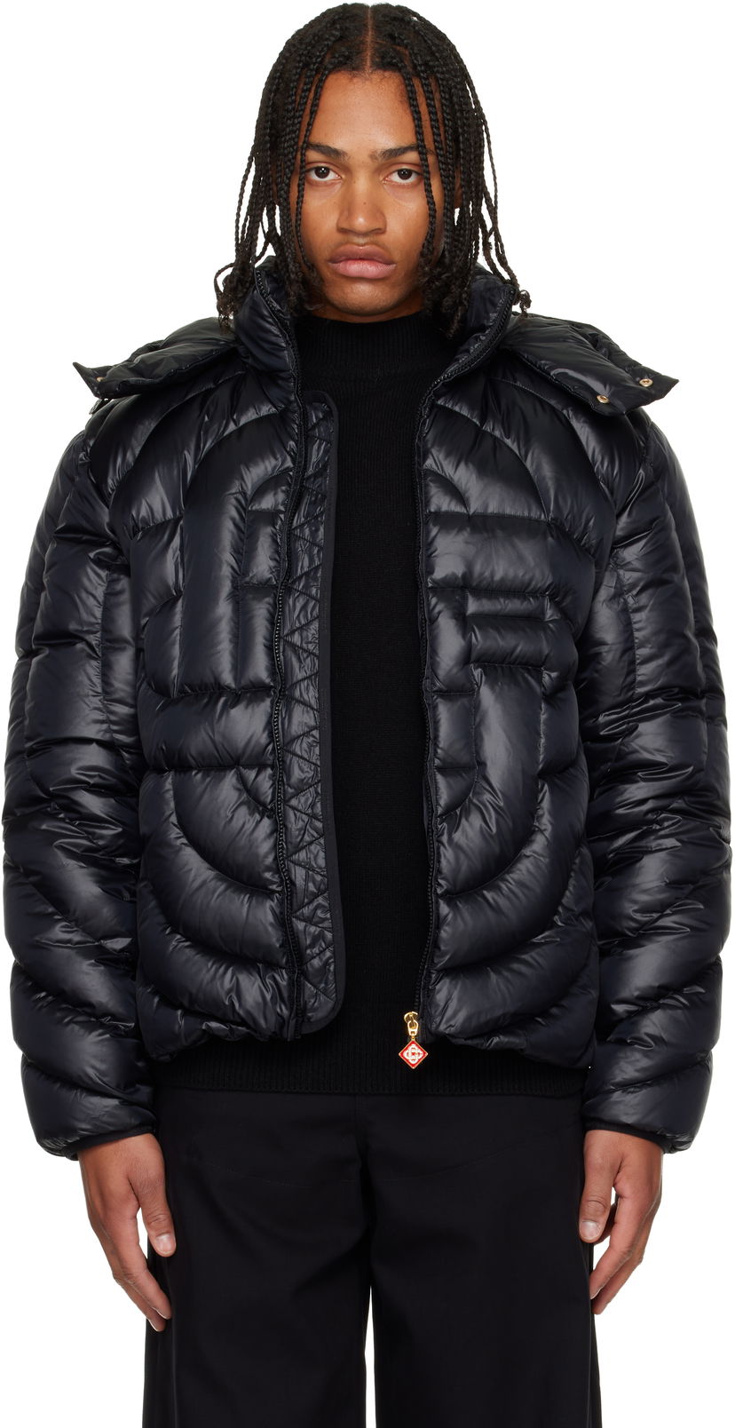 Puhovka Casablanca Monogram Quilted Nylon Down Puffer Jacket Črna | M-AW25-OT-140-01