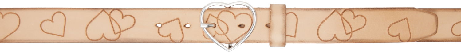 Pasovi OUR LEGACY 3 CM Wide Heart Buckle Leather Belt Bež | A424835N, 0