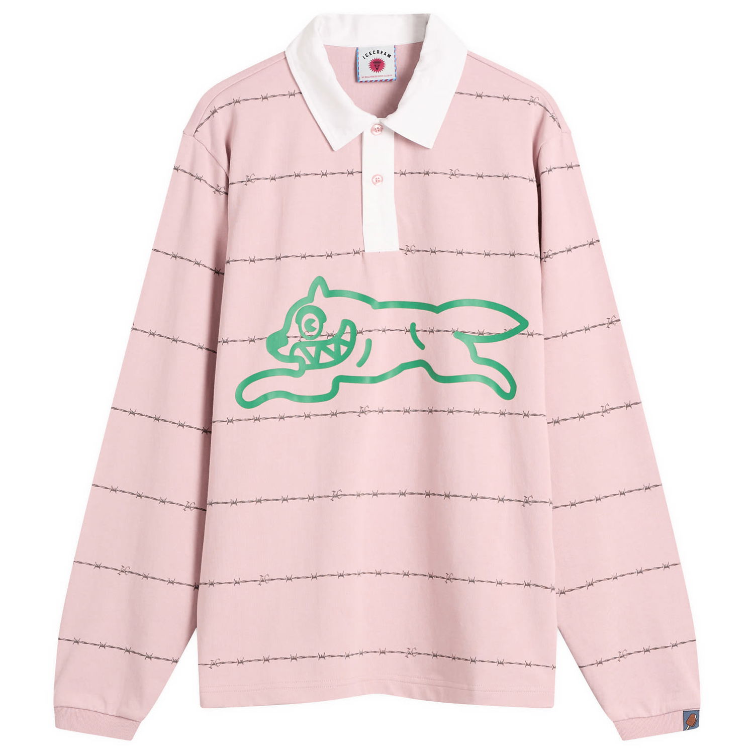 Srajce BBC IceCream Barbed Wire Running Dog Rugby Shirt, Size Large Roza | IC25322-PNK, 1