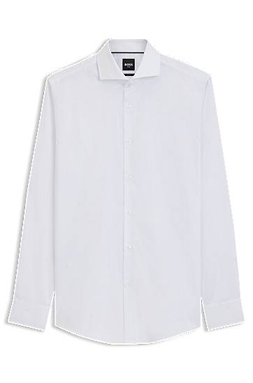 Srajce BOSS Slim-fit shirt in wrinkle-resistant Oxford cotton Bela | 50545820