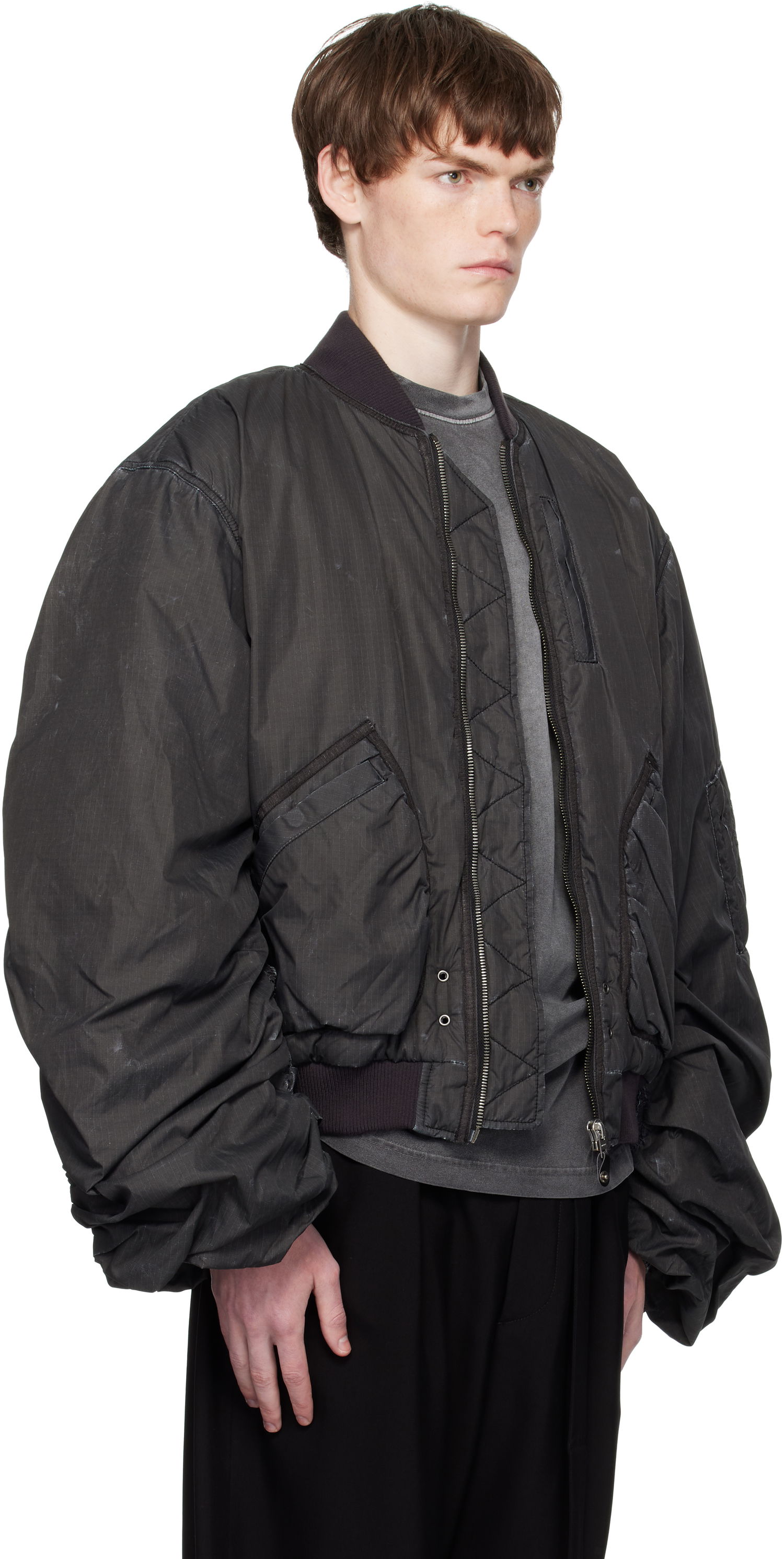 Bomber jakna We11done We11done Washed Nylon Bomber Jacket Črna | WD-JP2-25-059-U-BK, 1
