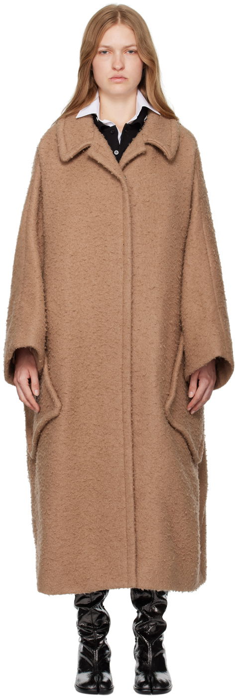 Plašči Maison Margiela Wool Mohair Coat Rjava | S51AA0353 S53497