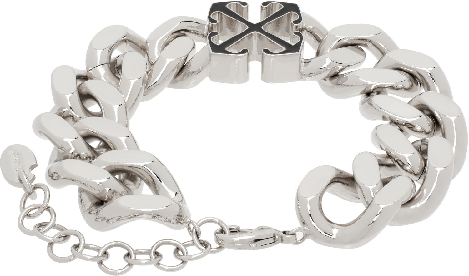 Zapestnica Off-White Enamel Arrow Chain Bracelet Kovinski | OMOA106C99MET0017210, 1