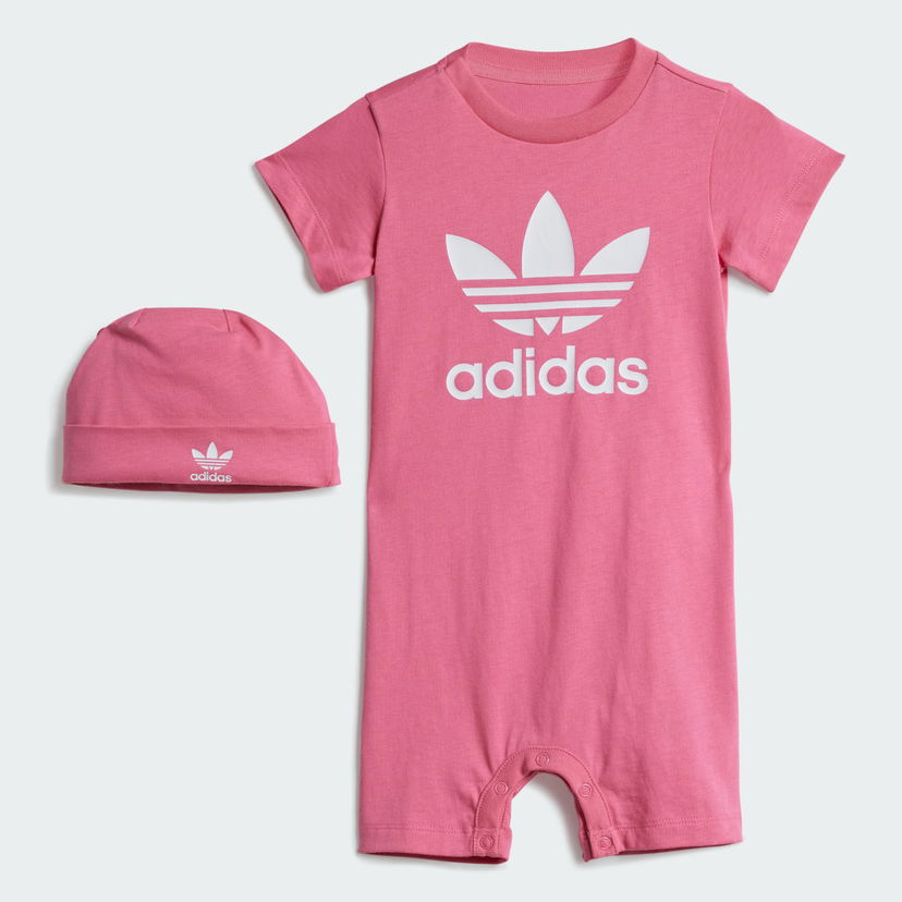 Pižame adidas Performance Adidas Originals Infant Bodysuit and Beanie Set Roza | JY1134
