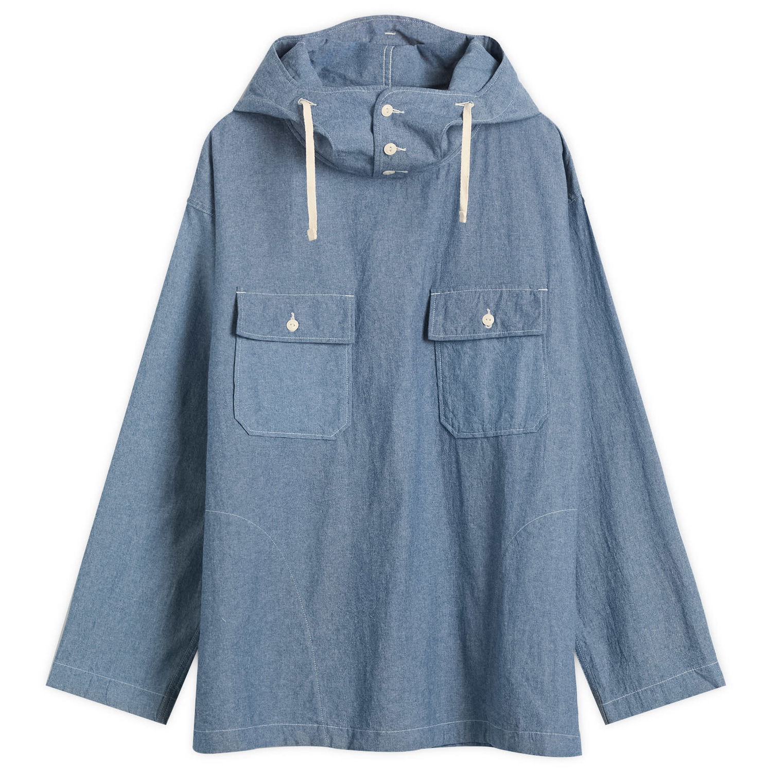 Srajce Engineered Garments Engineered Garments Chambray Cagoule Shirt, Size Small Modra | 25F1A010-RK025, 0