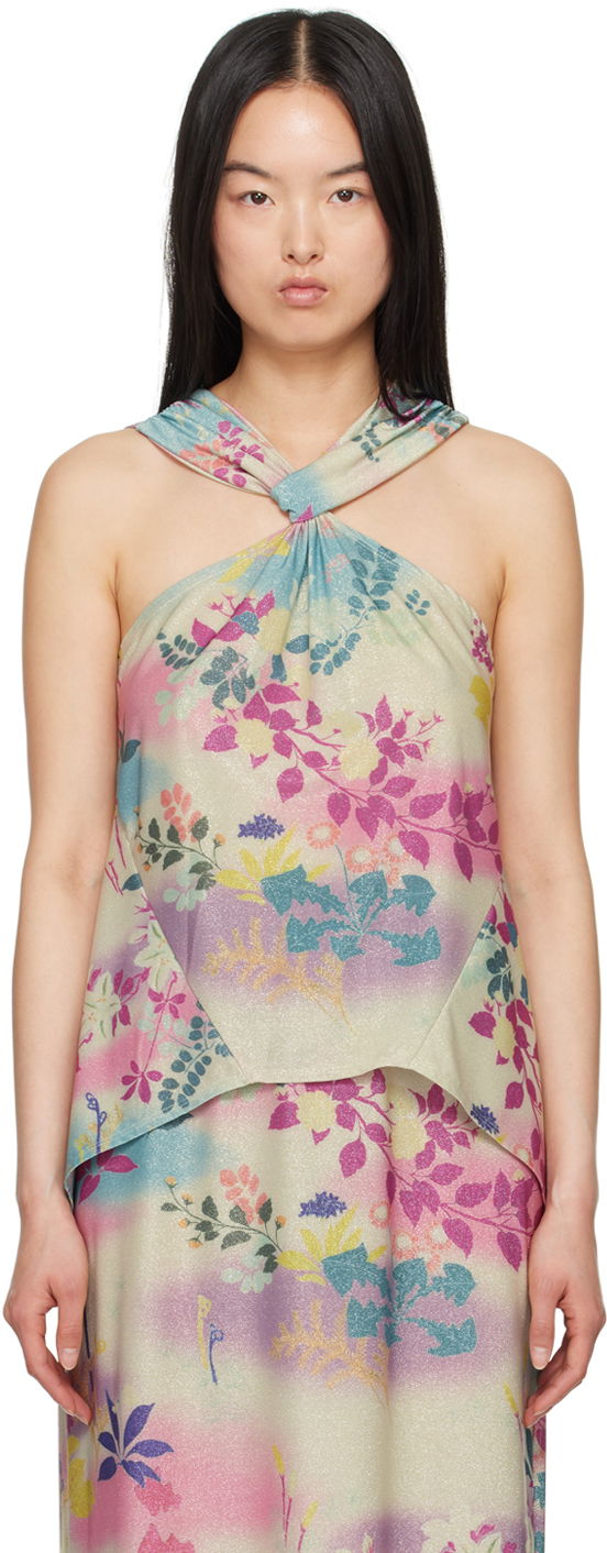 Majica brez rokavov Anna Sui Atlantis Garden Print Halter Neck Tank Top Večbarvna | 424B20