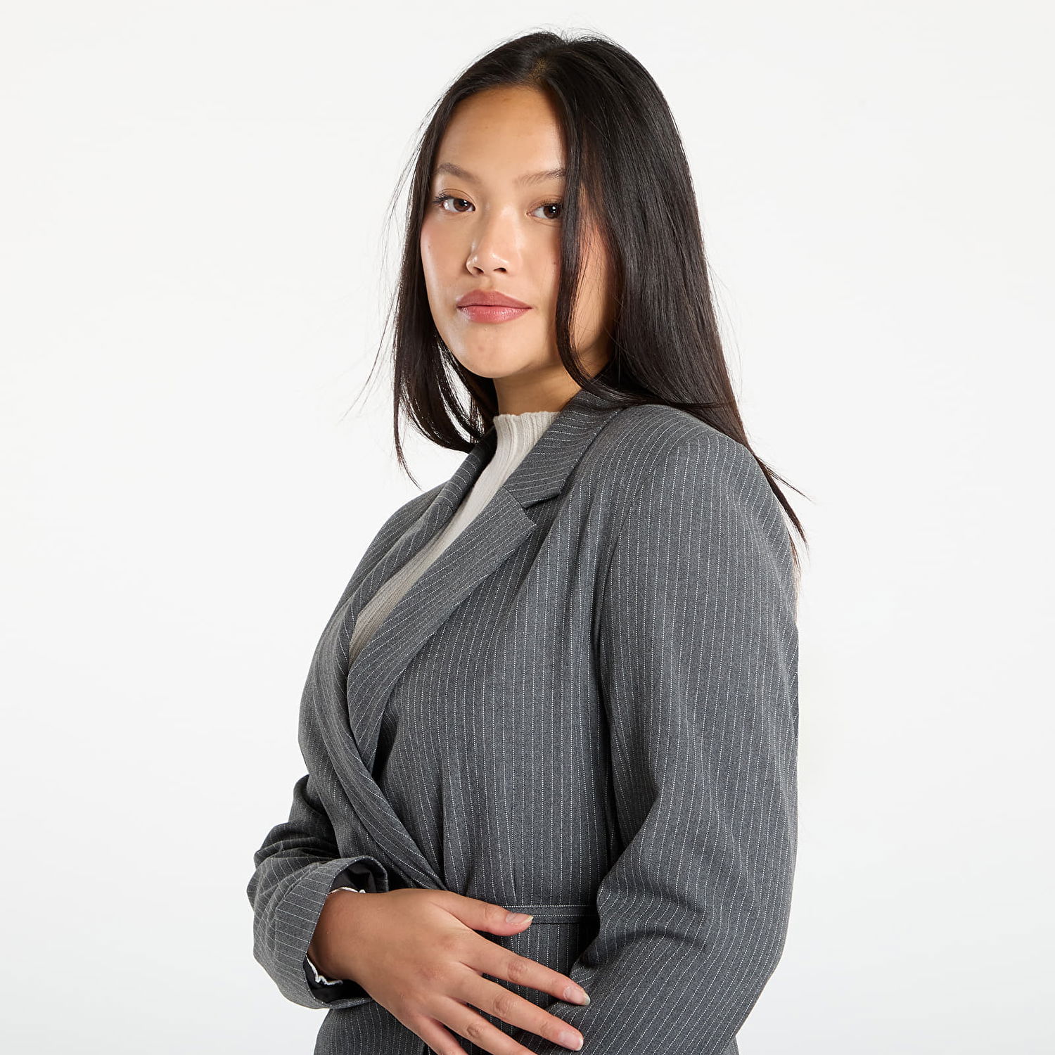 Jakna Samsoe Samsoe Samsøe Samsøe Salot Pinstripe Blazer with Belt Siva | F25300119_CLR002319, 1