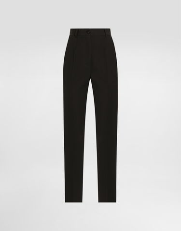 Hlače Dolce & Gabbana Dolce & Gabbana Tailored Woolen Tuxedo Pants Črna | FTAM0TGDC5YN0000, 0