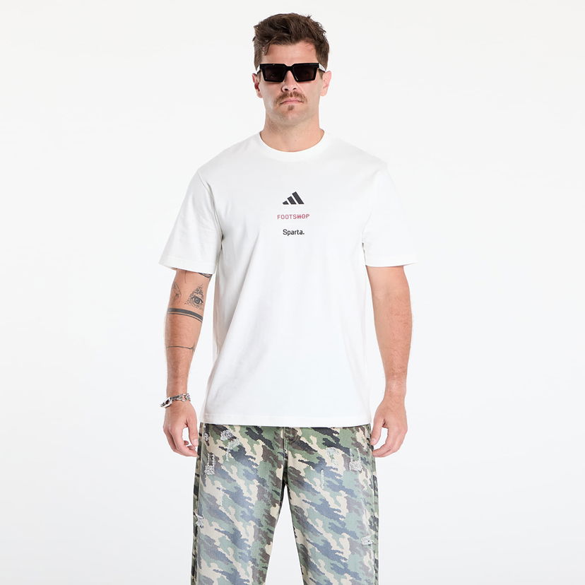 Majica adidas Performance Footshop x Sparta Logotype Tee Bela | FTSHP_492