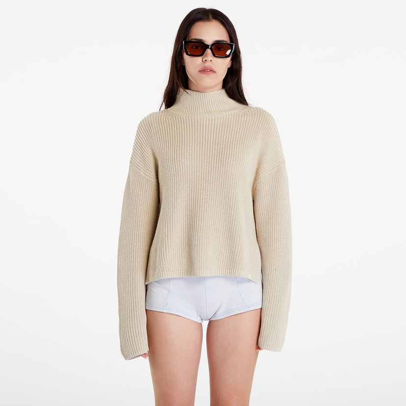 Kavbojke CALVIN KLEIN Chunky Loose High Neck Sweater Pelican Bež | J20J224227 PD7