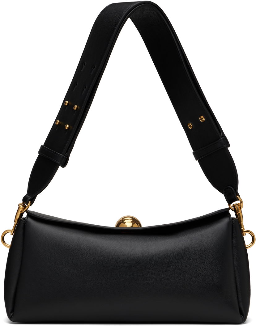 Torbica AMI AMI Paris Leather Carrousel Bag Črna | ULL027.AL0103