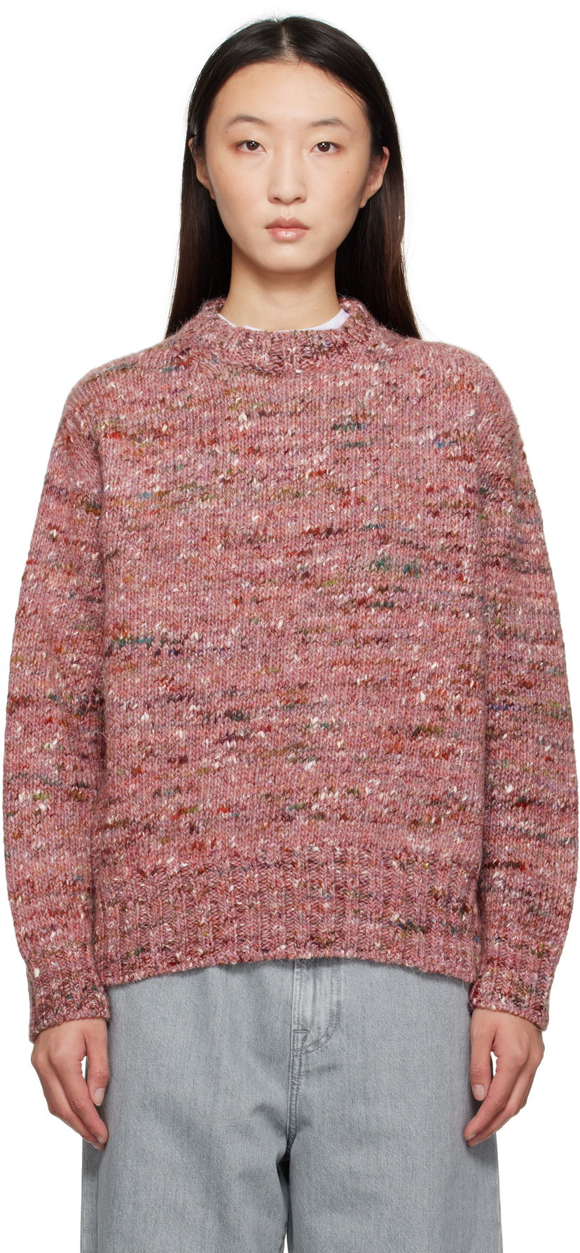 Pleteni pulover Róhe Róhe Melange Crewneck Sweater Roza | 416-23-330