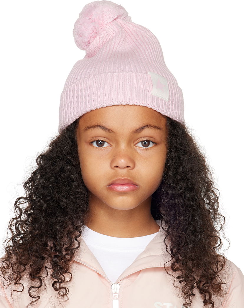 Beanie Golden Goose Golden Goose Kids Star Pom Pom Beanie Roza | GKP01294.P000936.25152