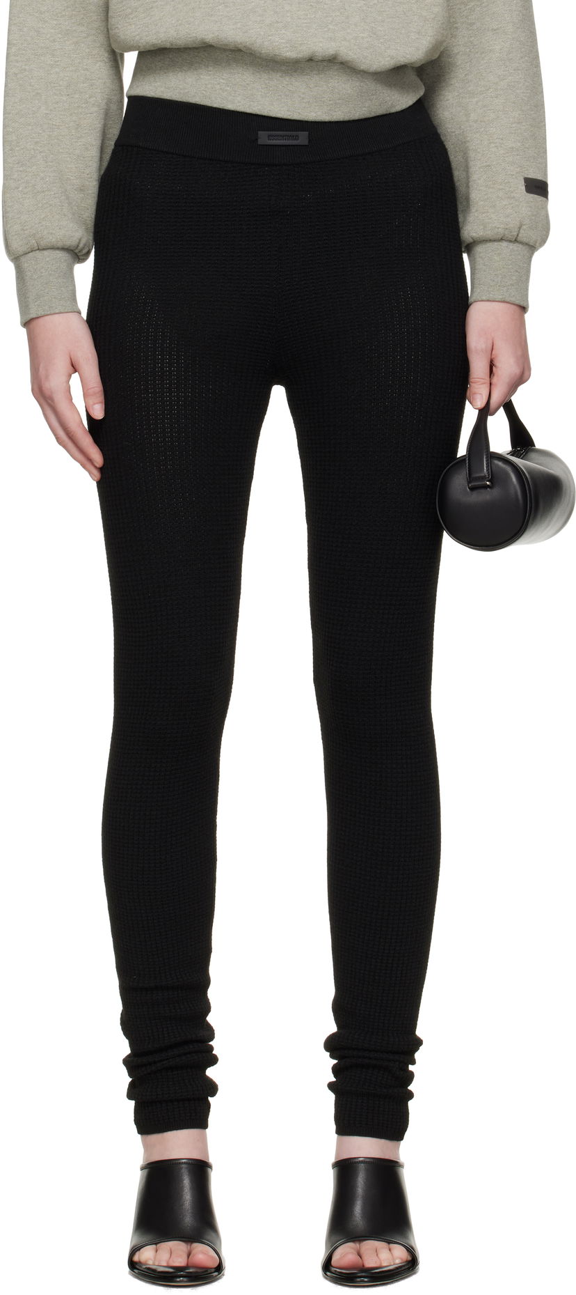 Pajkice Fear of God ESSENTIALS Waffle Leggings Črna | 192SP257270FW