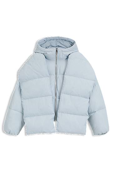 Puhovka BOSS Water-repellent Padded Jacket with Detachable Sleeves and Scarf Modra | 50548028