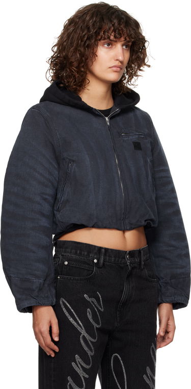 Jakna Alexander Wang Padded Cropped Hooded Jacket Modra | 4WC4242095, 1