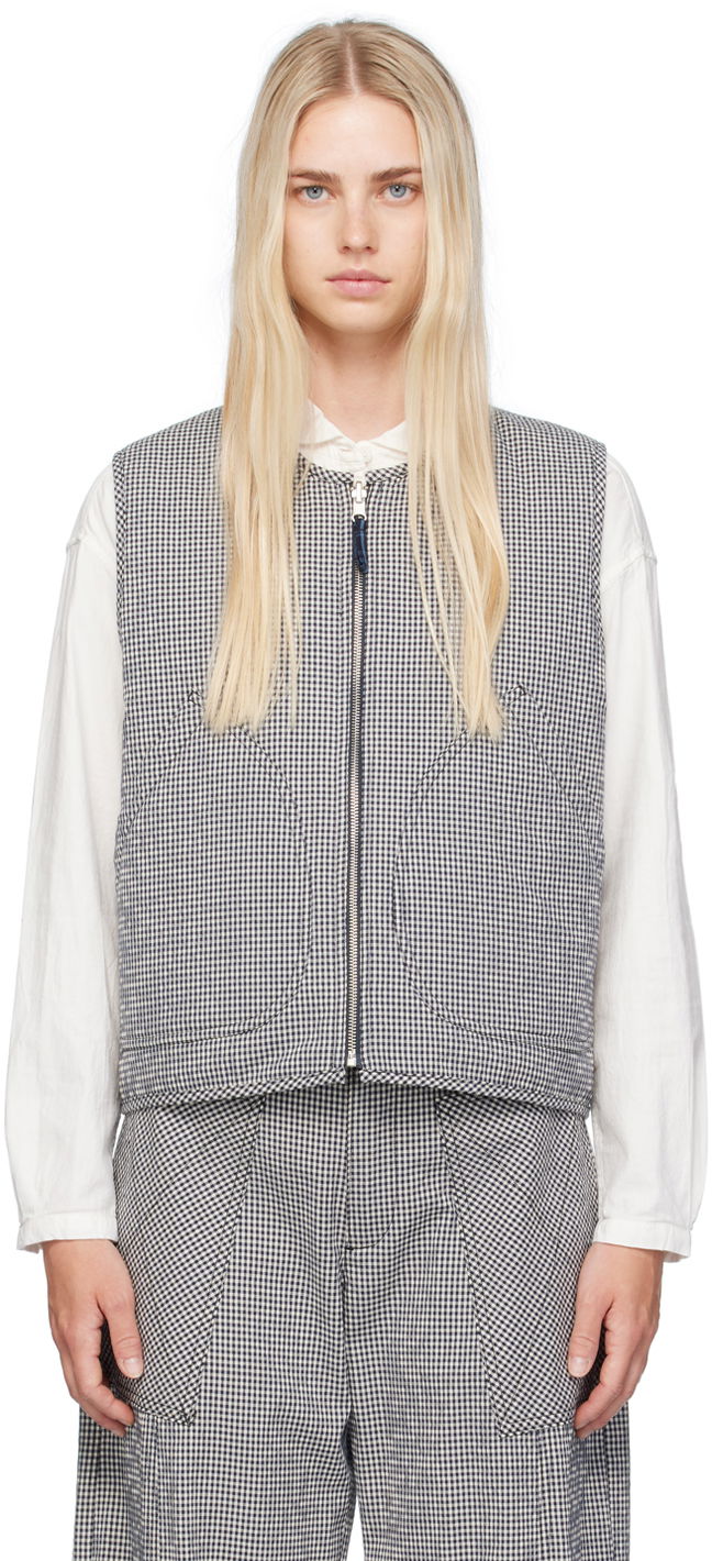 Telovnik YMC YMC Jackie Reversible Gilet Vest Modra | Q5WMB
