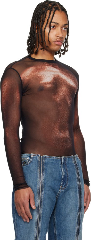 Majica Jean Paul Gaultier 'The Bronze Body Dust' Sheer Mesh Long Sleeve Top Kovinski | 25/04-W-TO366-M010P-0060, 1