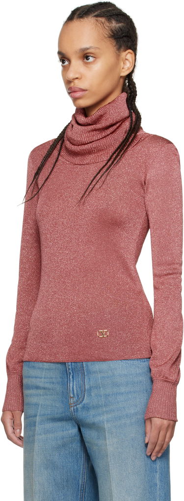 Pleteni pulover Valentino Valentino Lurex Turtleneck Sweater Roza | 6B3KC63A93T, 3