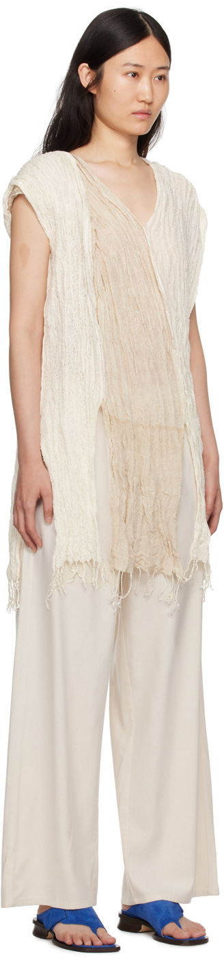 Majica brez rokavov Baserange Baserange Frayed Crinkled Tunic Bež | TOSC-SI-SP24, 1