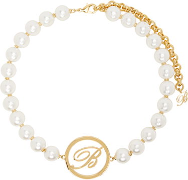 Ogrlica Blumarine Blumarine Faux-Pearl Choker Necklace with Initial Pendant Kovinski | P522W313A, 0