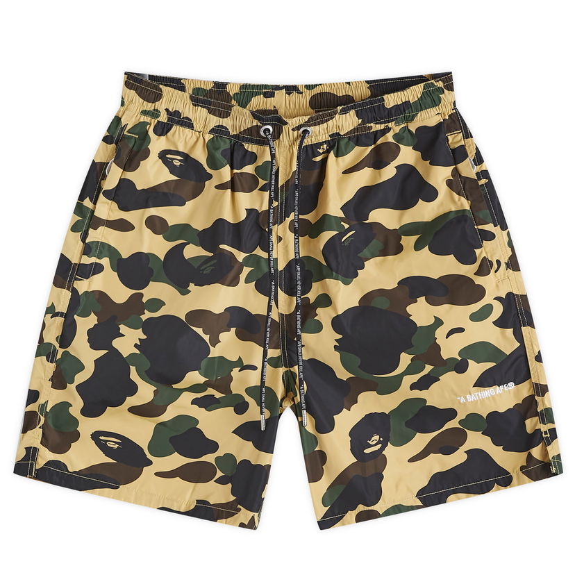 Kratke hlače BAPE A Bathing Ape 1st Camo Nylon Beach Short Zelena | 001SPK301323M-YLW