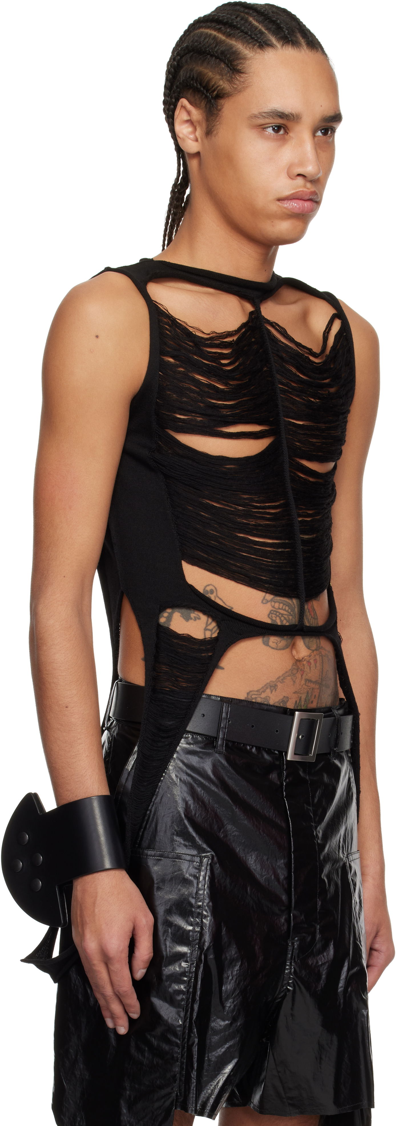 Majica brez rokavov Rick Owens Rick Owens Hollywood SL Cutout Tank Top Črna | RR01E5670 KGRIDM, 1