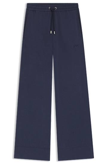 Trenirka BOSS Relaxed-Fit Tracksuit Bottoms with Embroidered Logo Mornarica | 50543512
