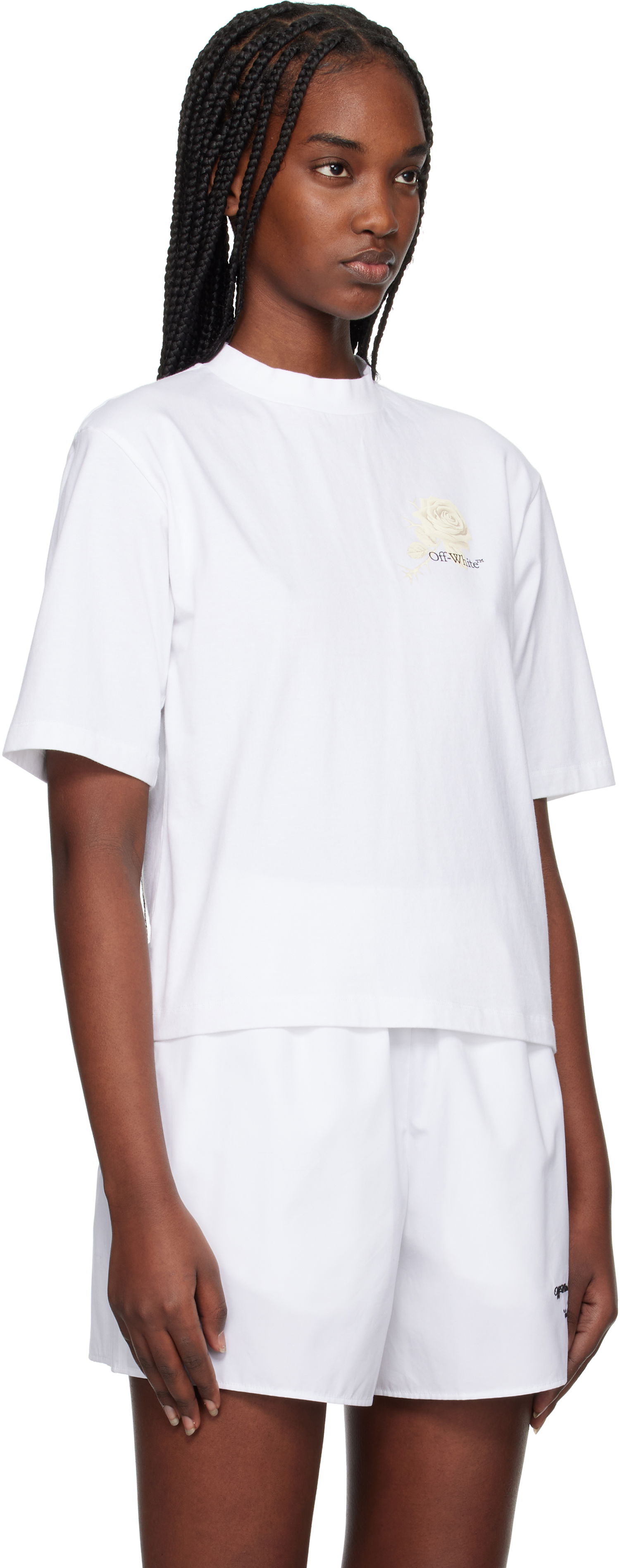 Majica Off-White Off-White Roses Arrows Boxy T-Shirt Bela | OWAA124S25JER0010110, 1