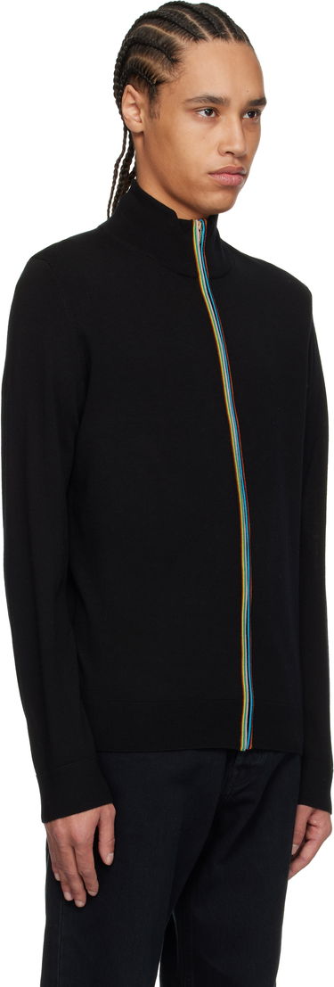 Pleteni pulover Paul Smith Paul Smith Signature Striped Zip Cardigan Črna | M1R-248Z-P02094-79, 1