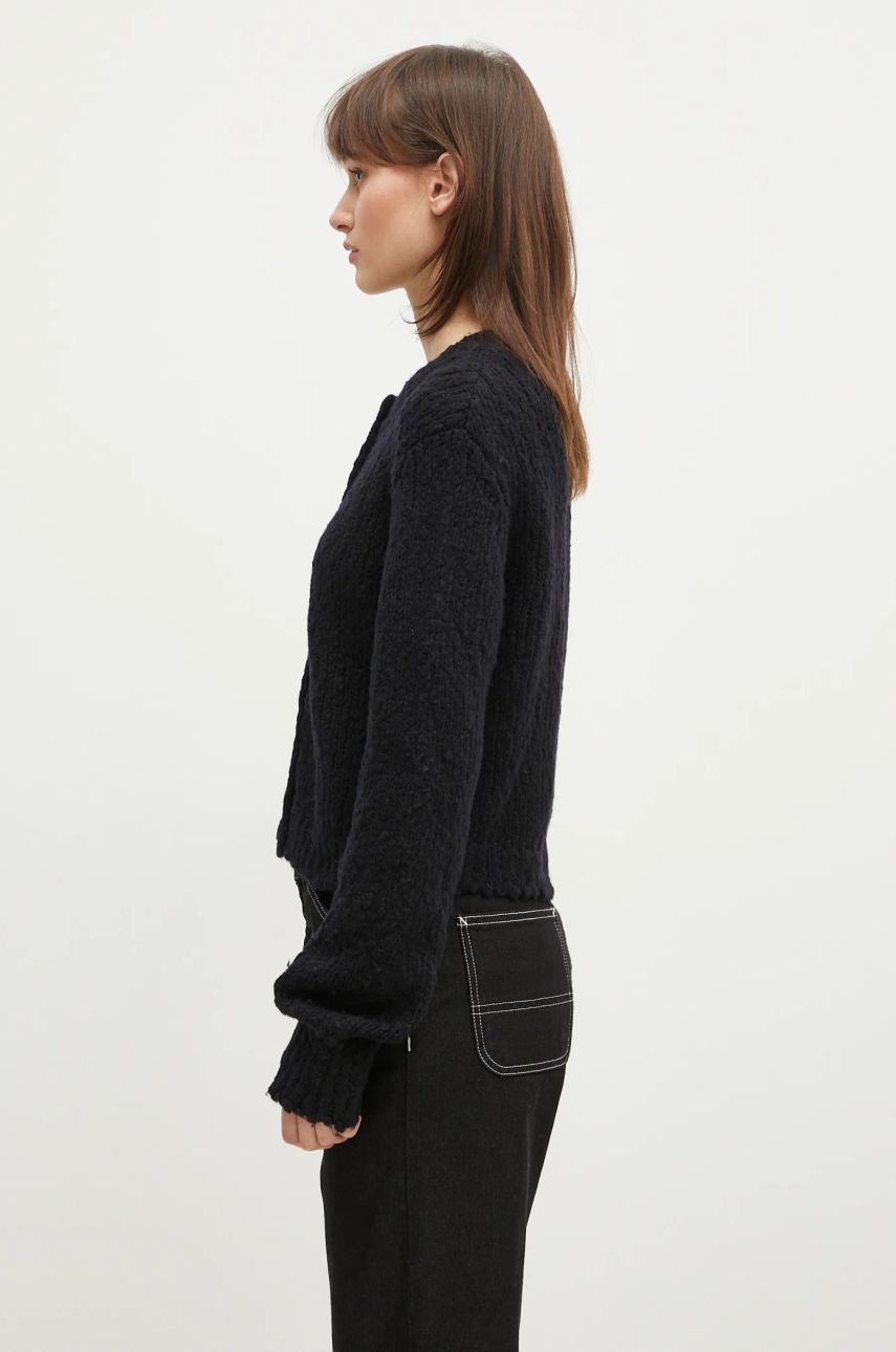 Pleteni pulover Samsoe Samsoe Samsoe Samsoe Sameryem Wool Cardigan Črna | F24400084, 1
