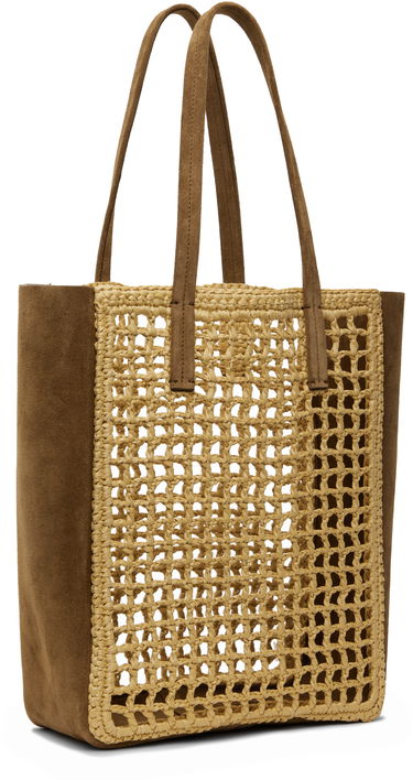 Tote bag Khaite KHAITE Small Zoe Raffia and Suede Tote Rjava | H1039-724, 2