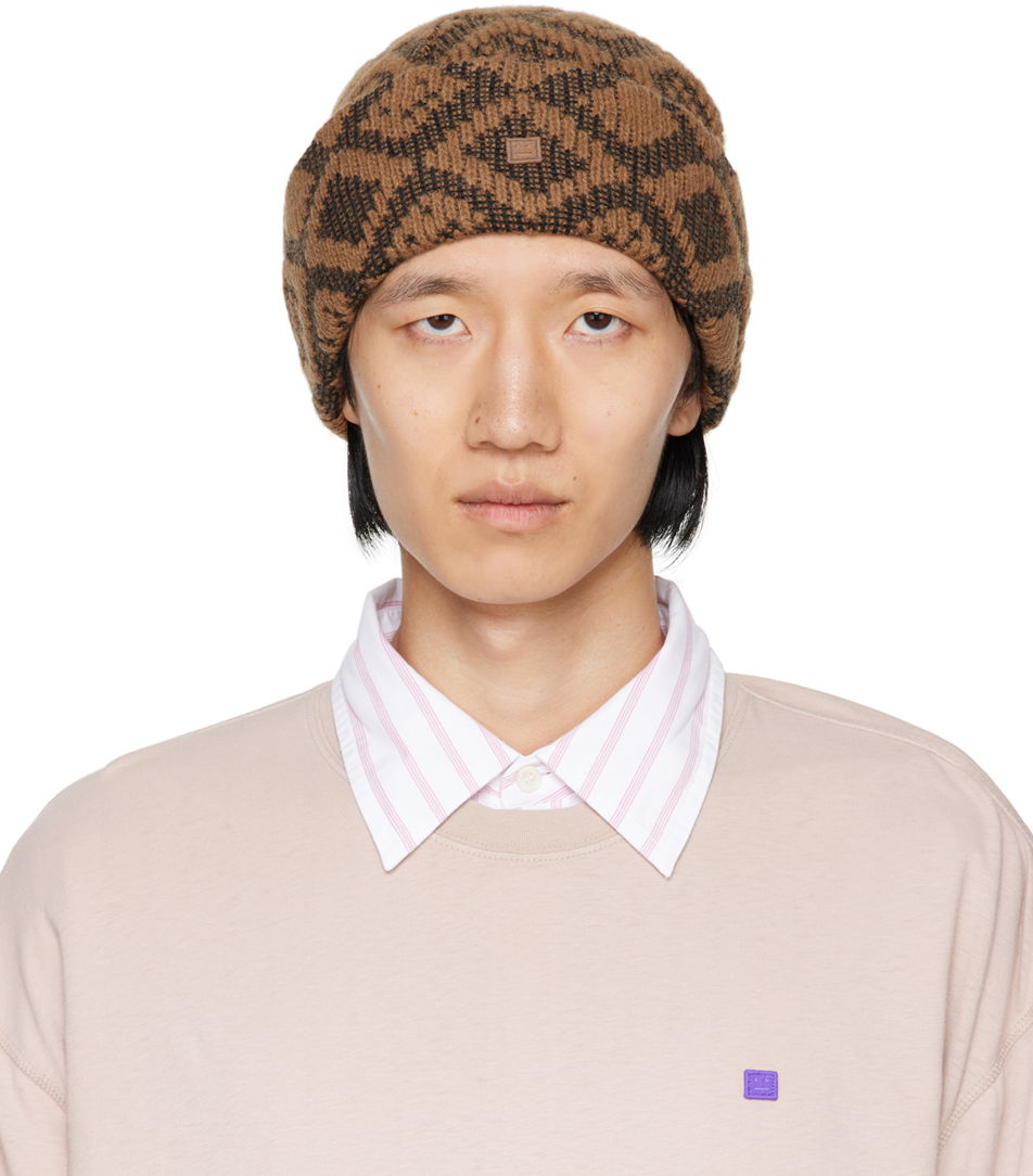 Beanie Acne Studios Tiles Beanie Rjava | C40287-, 0