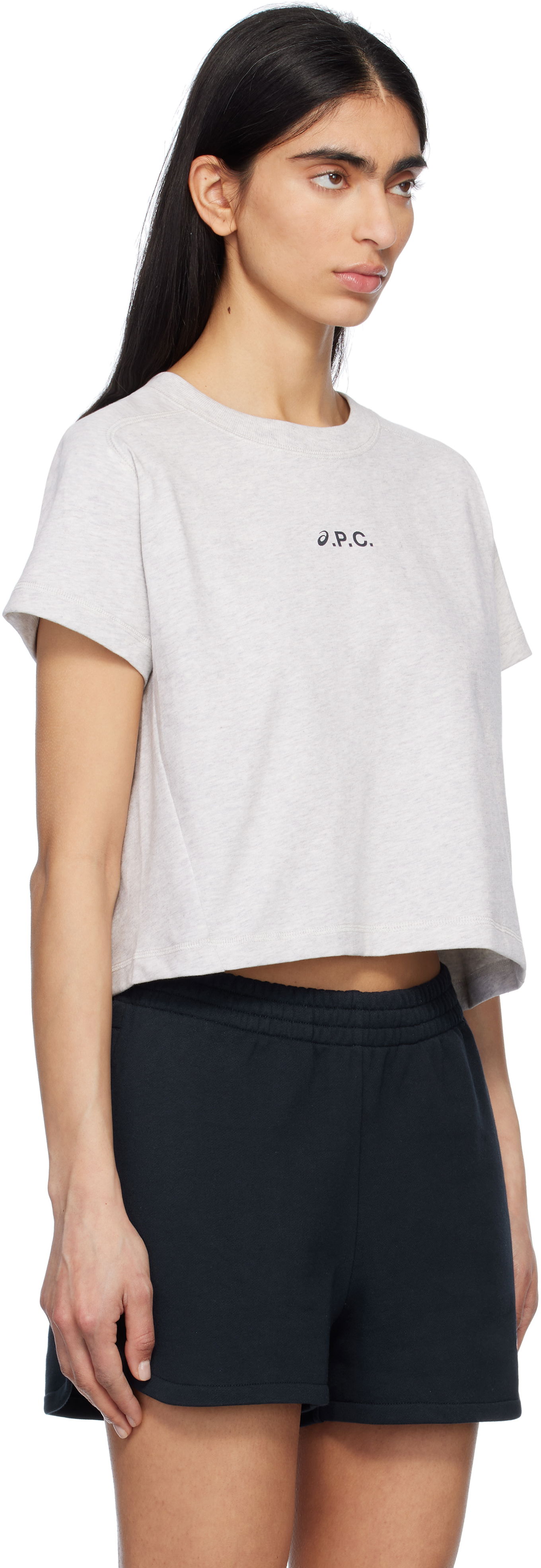 Krop-top A.P.C. A.P.C. ASICS Edition Cloud Cropped T-Shirt Siva | COEAV-F26454, 1