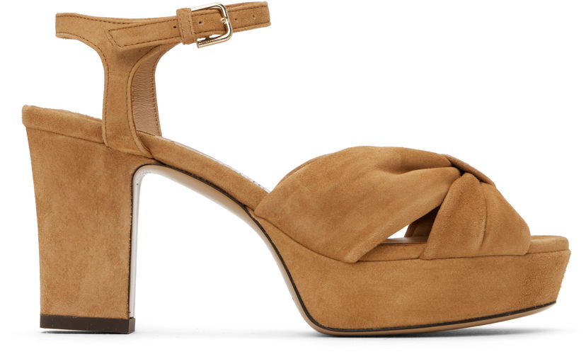 Modni dodatki Jimmy Choo Jimmy Choo Heloise 80 Suede Heeled Sandals Rjava | HELOISE 80