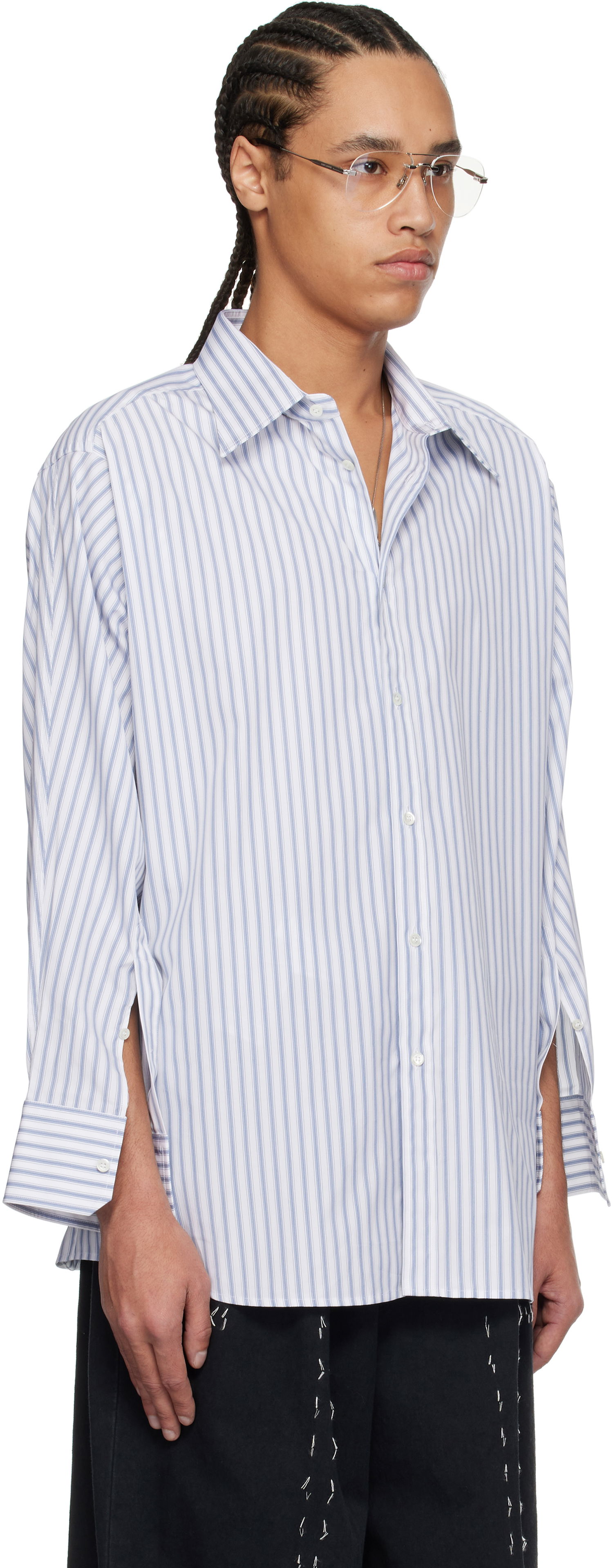 Srajce Maison Margiela Maison Margiela Stripe Cotton Shirt Bela | S50DT0049 M35311, 1