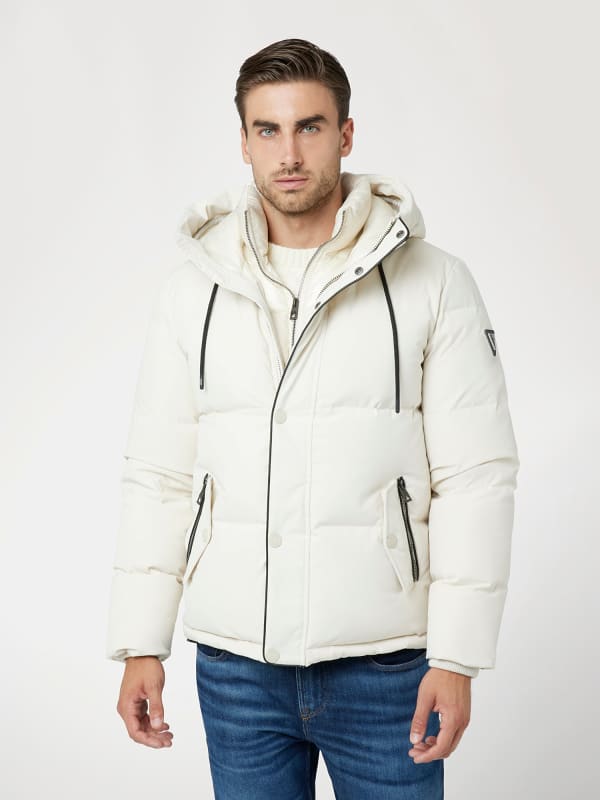 Puhovka GUESS Down Puffer Jacket Bela | M4BL43WGJR2