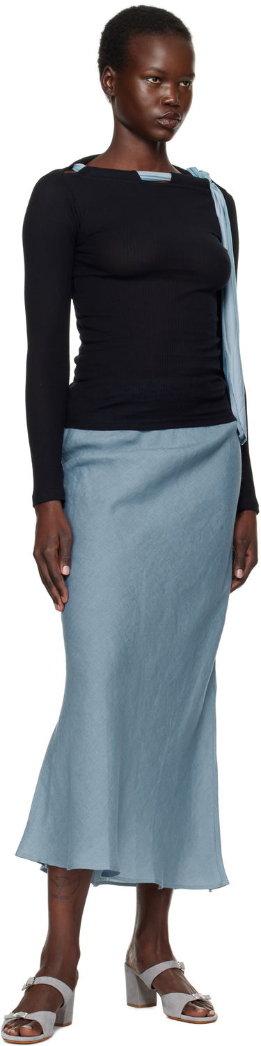 Krila Baserange Maxi Linen Skirt Modra | SKDY-SL-SP25, 3