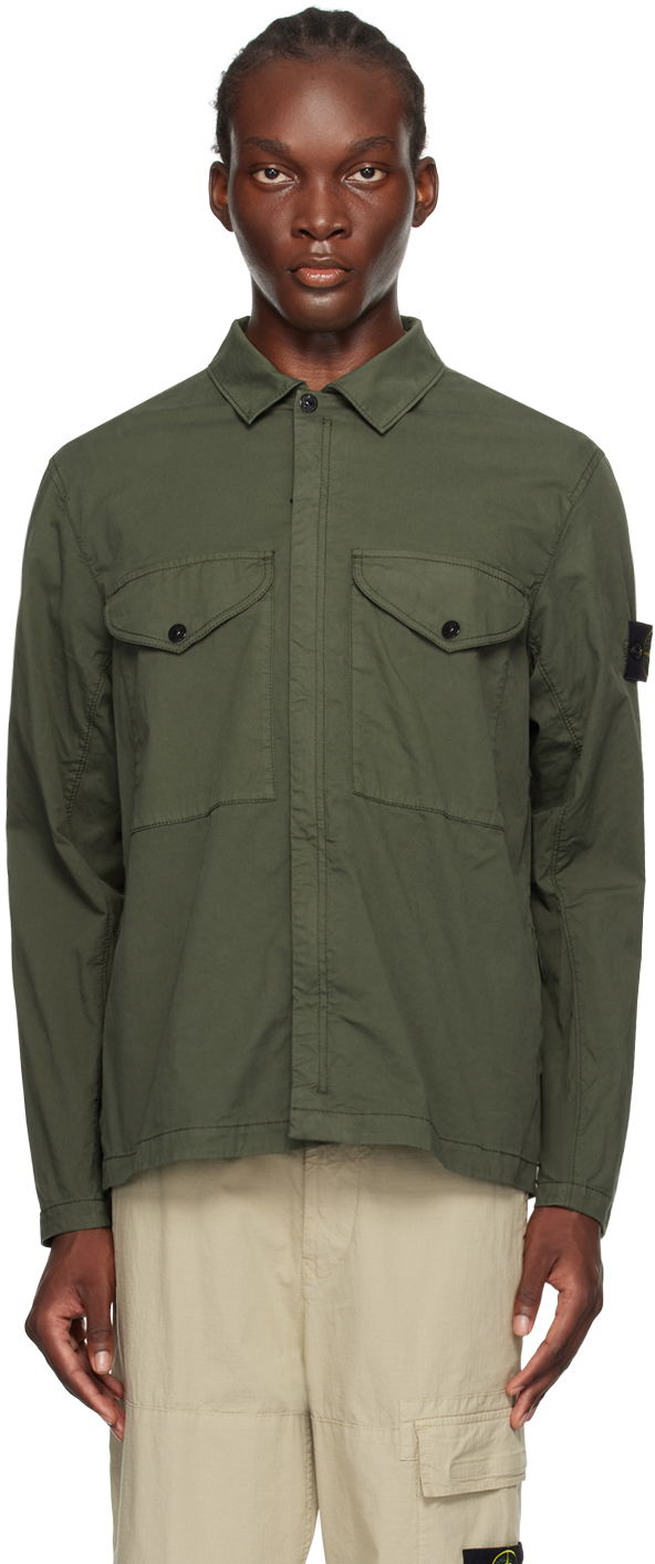 Srajce Stone Island Green Logo Patch Shirt Zelena | 811510210