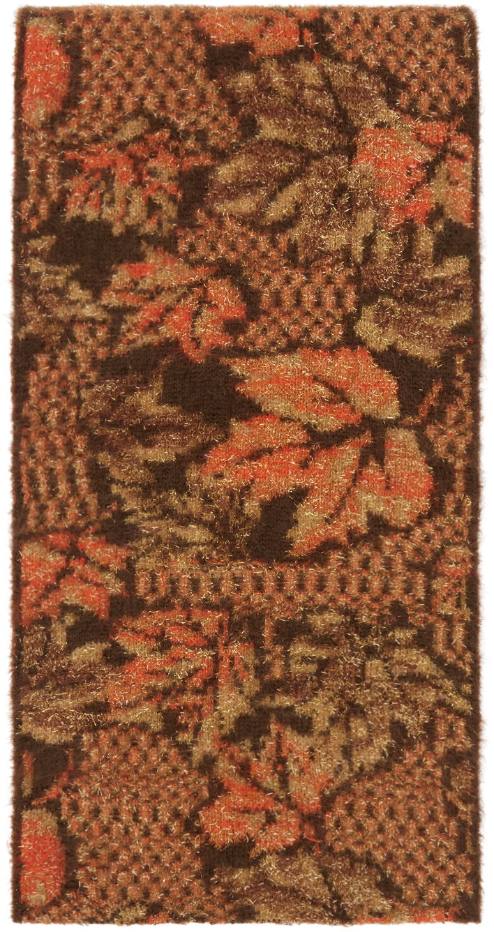 Šala ERL Lurex Raw Edge Scarf with Abstract Pattern Rjava | ERL05K013
