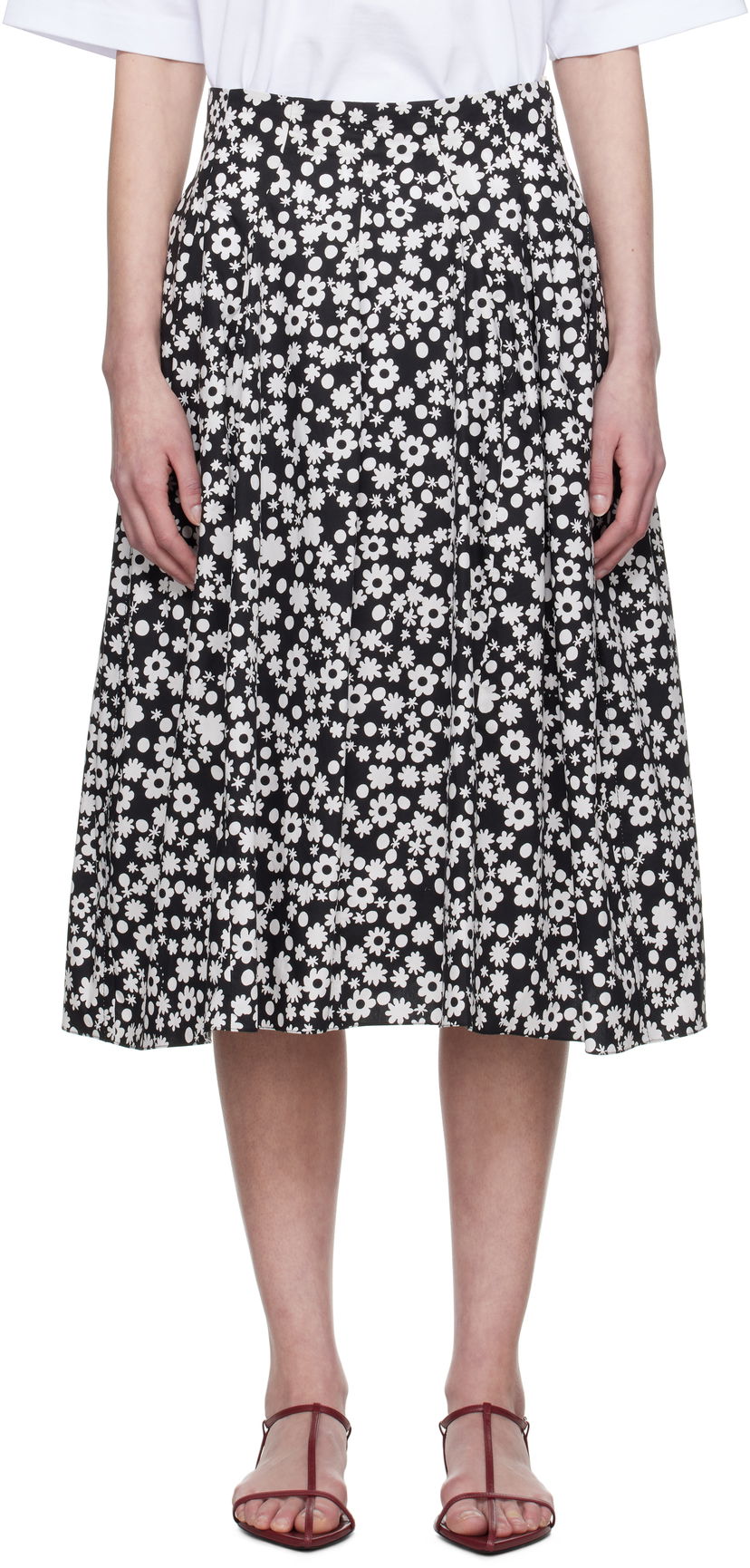Krila Marni Marni Pop Fields Pleated Midi Skirt Črna | GOMA0703S0 UTC463