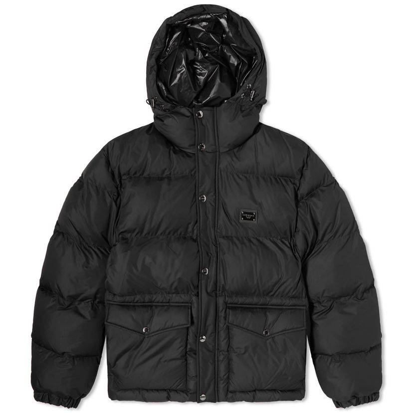 Puhovka Dolce & Gabbana Plate Covertible Down Jacket Gilet Black Črna | G9AOKTGG781-N0000