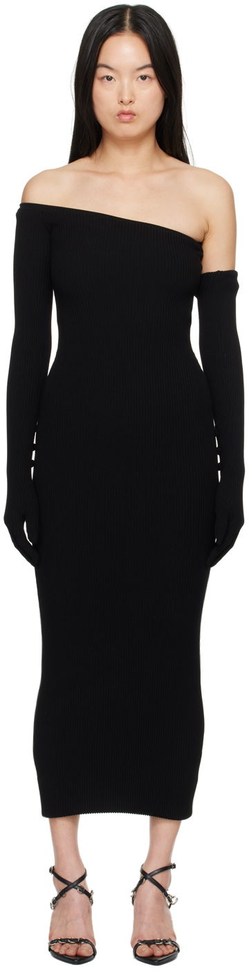 Obleke Jean Paul Gaultier Jean Paul Gaultier Asymmetric Neck Maxi Dress Črna | 24/25-F-RO164-M070-00